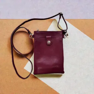 135236 Cesena Rasberry Red Leather Phone Bag