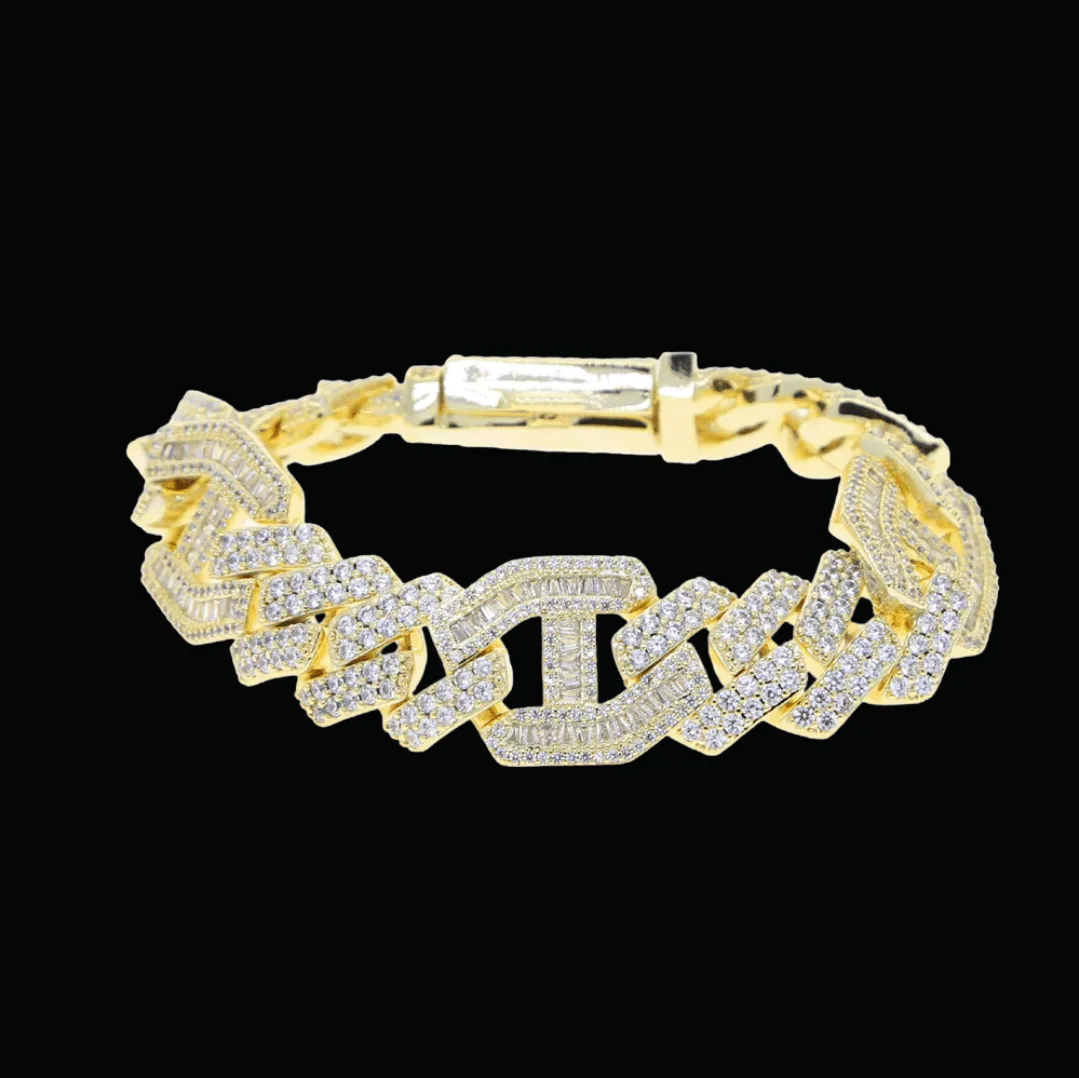 18MM Micro Paved Baguette Iced Out Diamond Bracelet