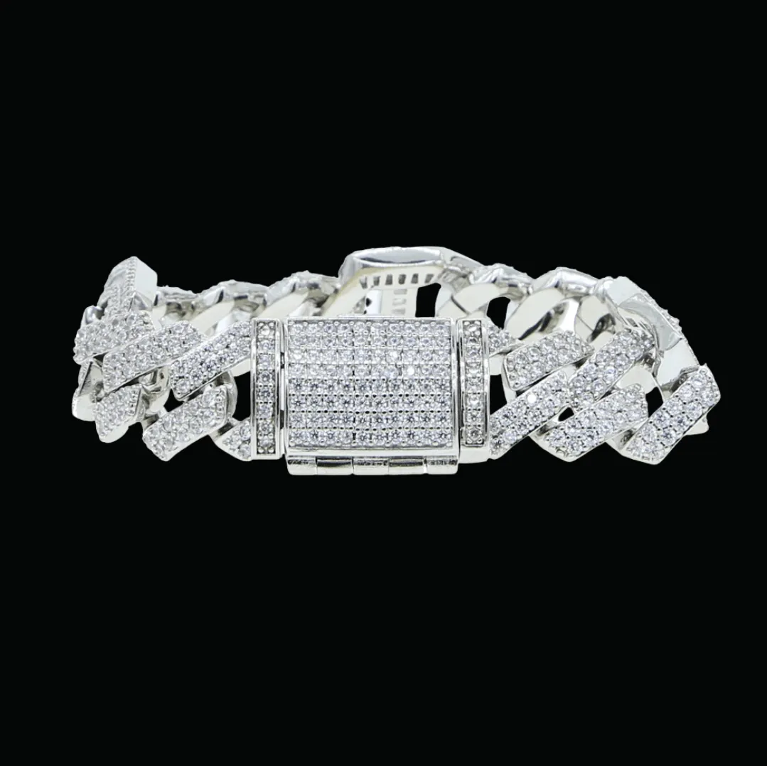 18MM Micro Paved Baguette Iced Out Diamond Bracelet