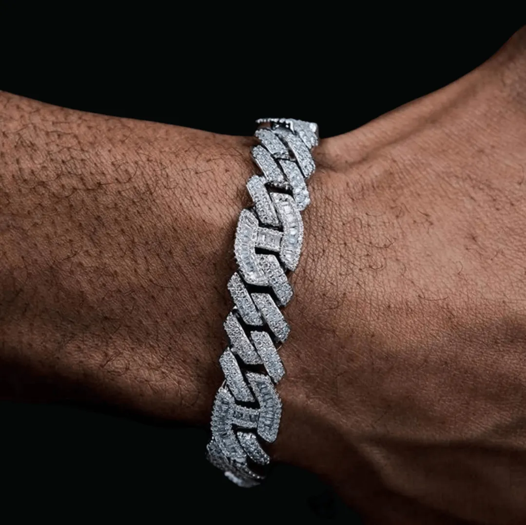 18MM Micro Paved Baguette Iced Out Diamond Bracelet