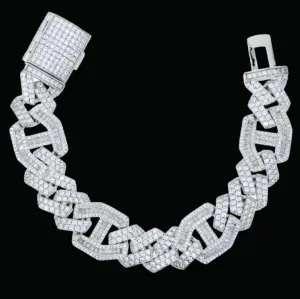 18MM Micro Paved Baguette Iced Out Diamond Bracelet