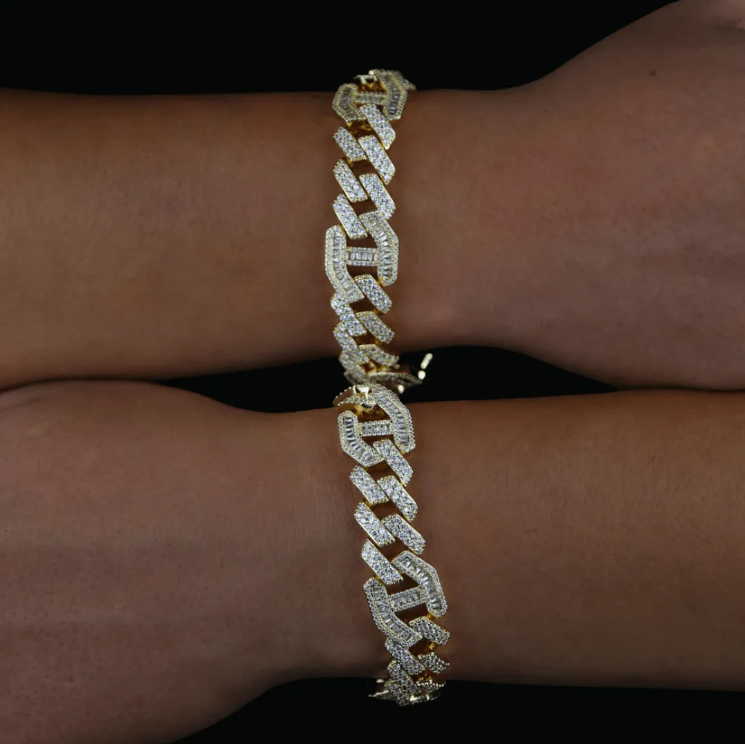 18MM Micro Paved Baguette Iced Out Diamond Bracelet