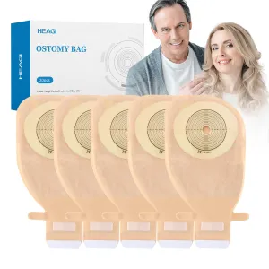 20 Pack Colostomy Bags, One Piece Ostomy Bag Ostomy Supplies, 15mm-70mm Cut-to-Fit Drainable Pouches with Stick-on Closure for Ileostomy Stoma Care