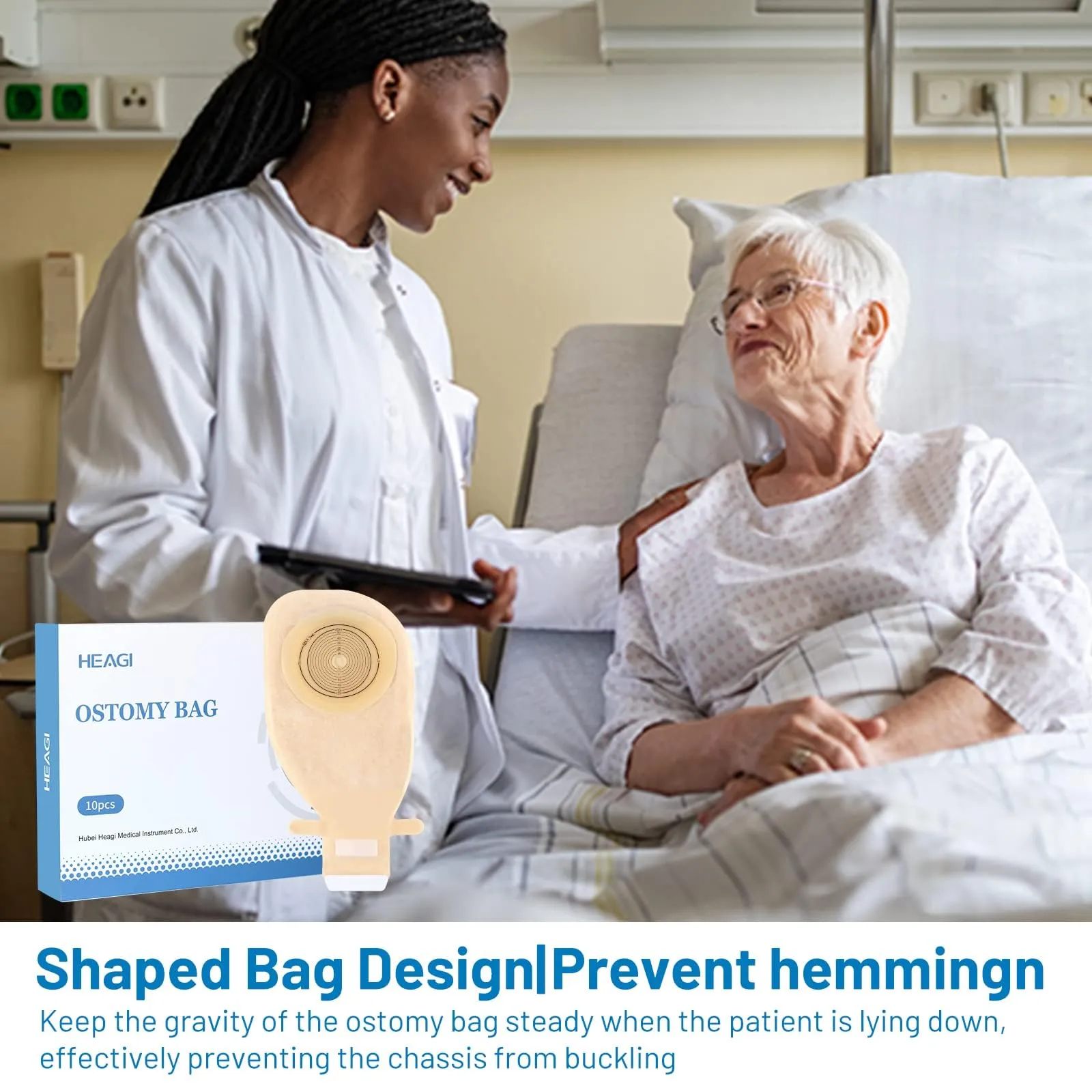 20 Pack Colostomy Bags, One Piece Ostomy Bag Ostomy Supplies, 15mm-70mm Cut-to-Fit Drainable Pouches with Stick-on Closure for Ileostomy Stoma Care