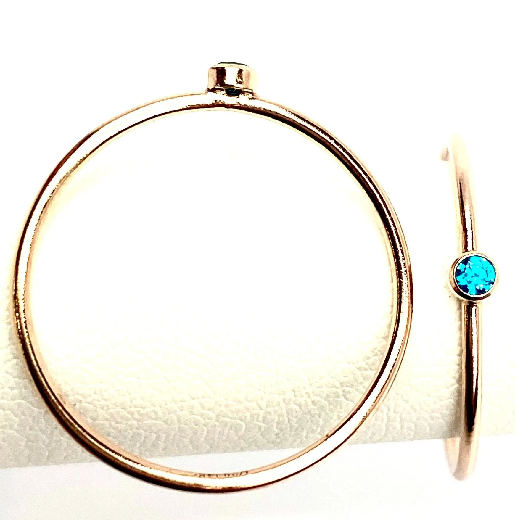 2mm Aqua Blue 3A CZ Stacking Ring , Sku#4820R7M9
