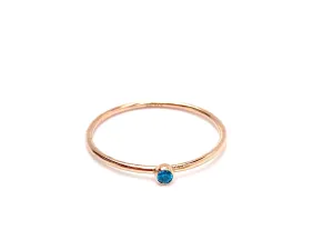 2mm Aqua Blue 3A CZ Stacking Ring , Sku#4820R7M9