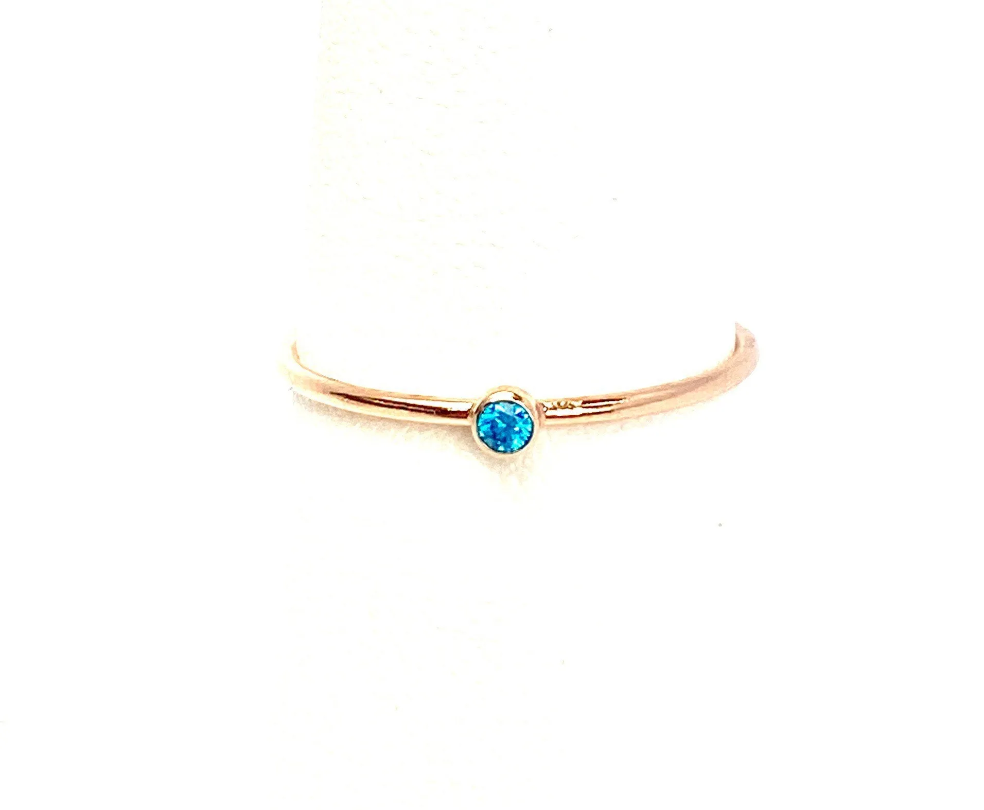 2mm Aqua Blue 3A CZ Stacking Ring , Sku#4820R7M9