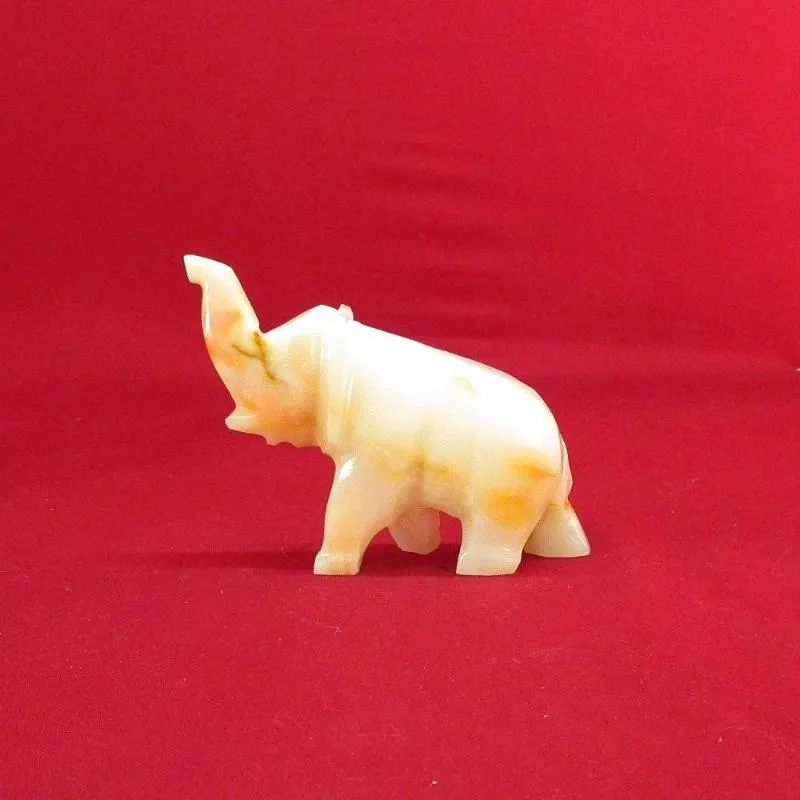Alabaster Caved Elephant Rock