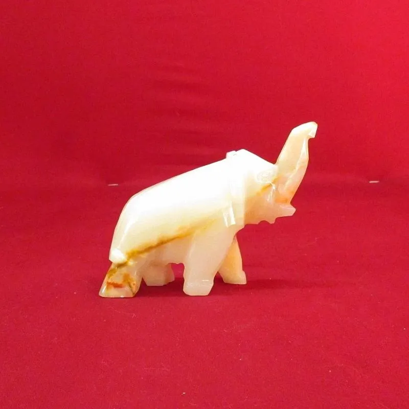 Alabaster Caved Elephant Rock