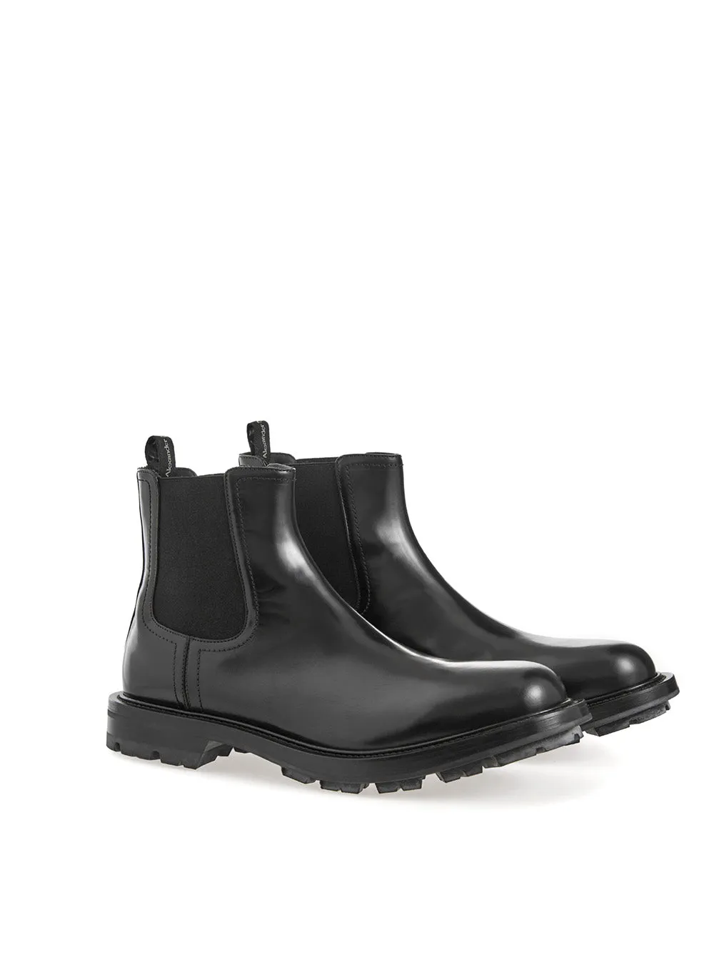 Alexander McQueen Black Leather Chelsea boots