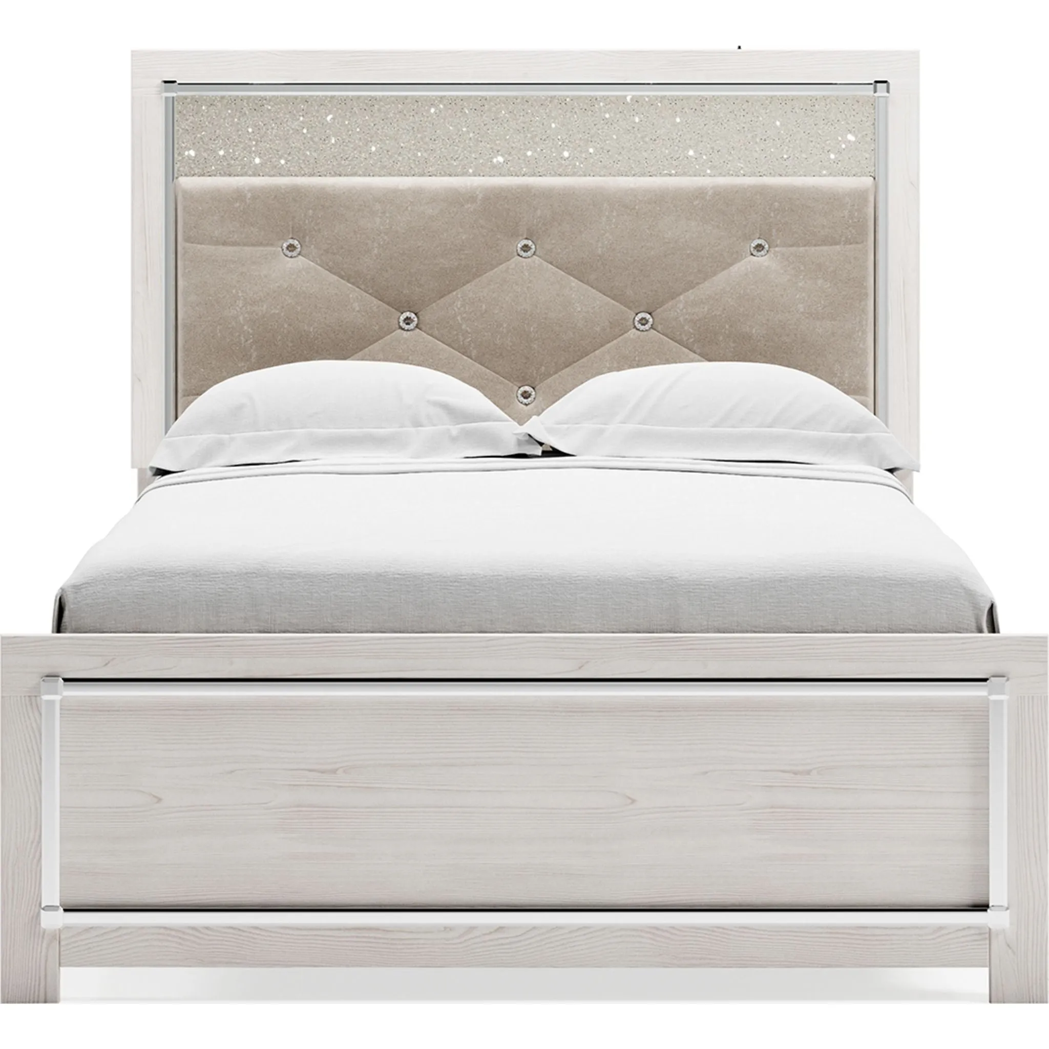 Altyra Panel Bed - White