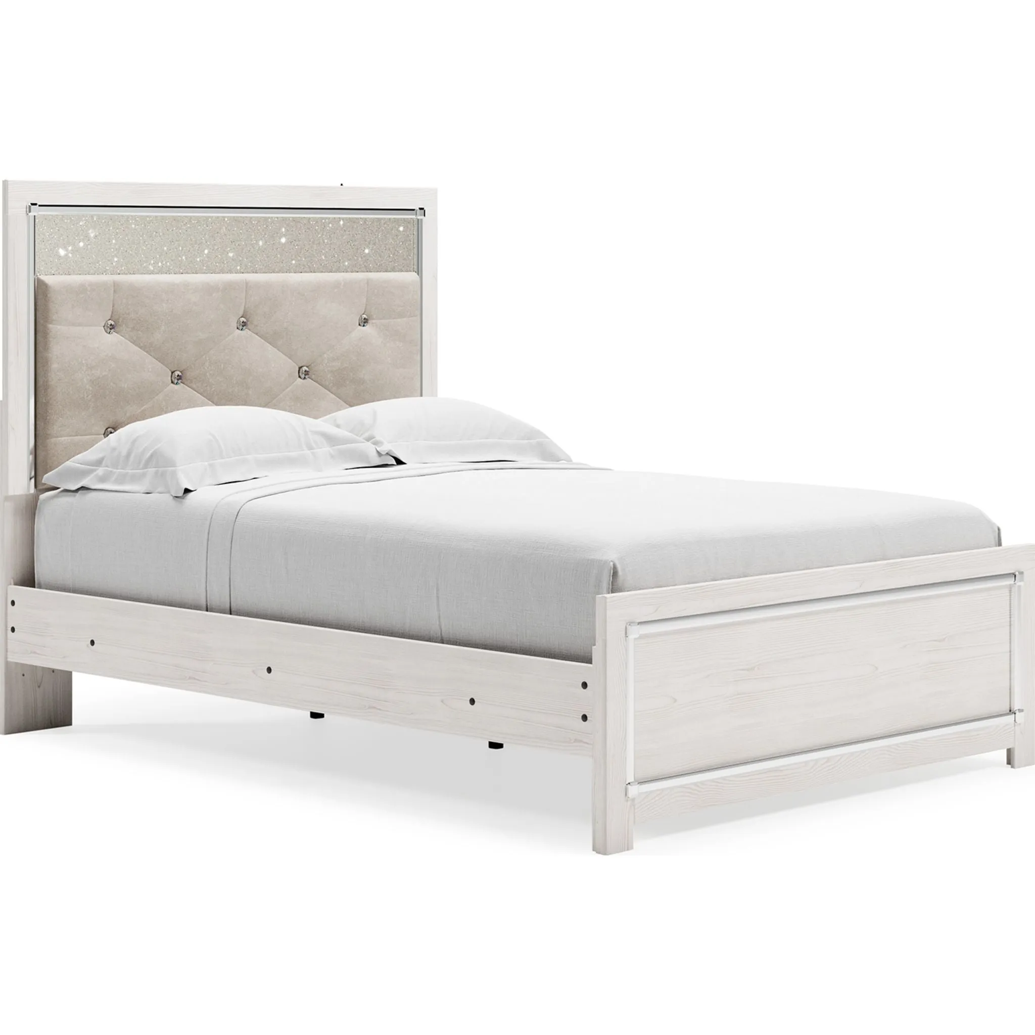 Altyra Panel Bed - White