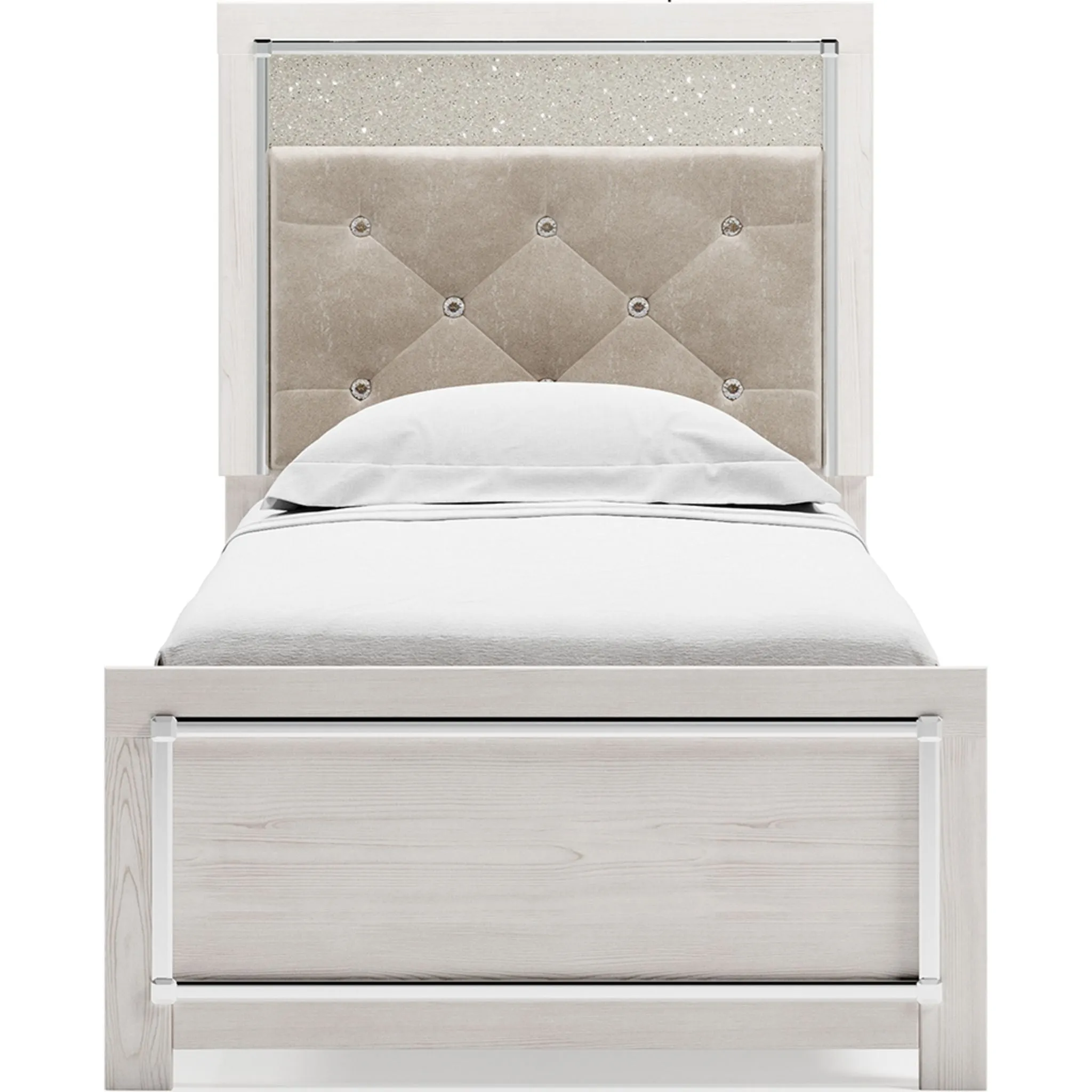 Altyra Panel Bed - White