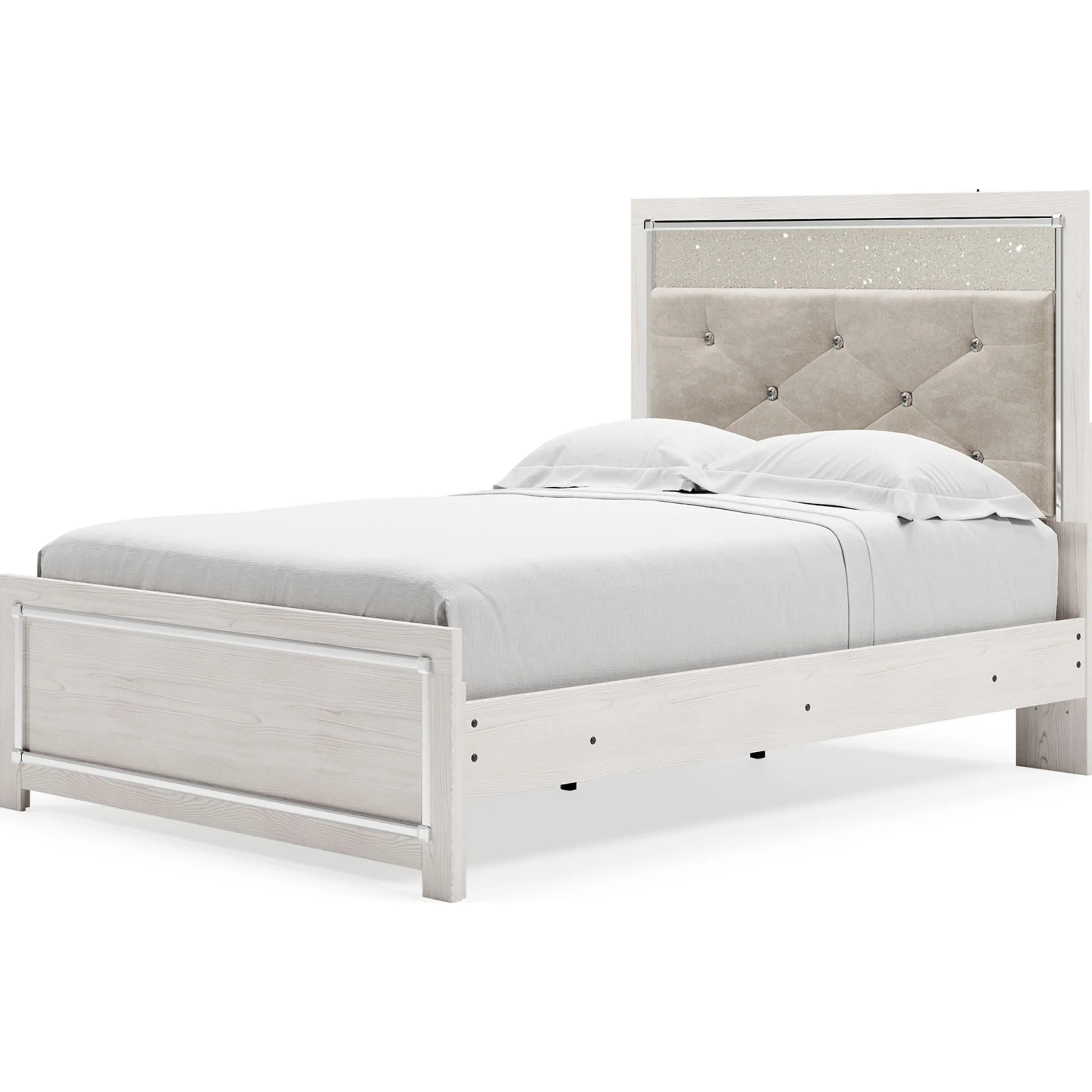 Altyra Panel Bed - White