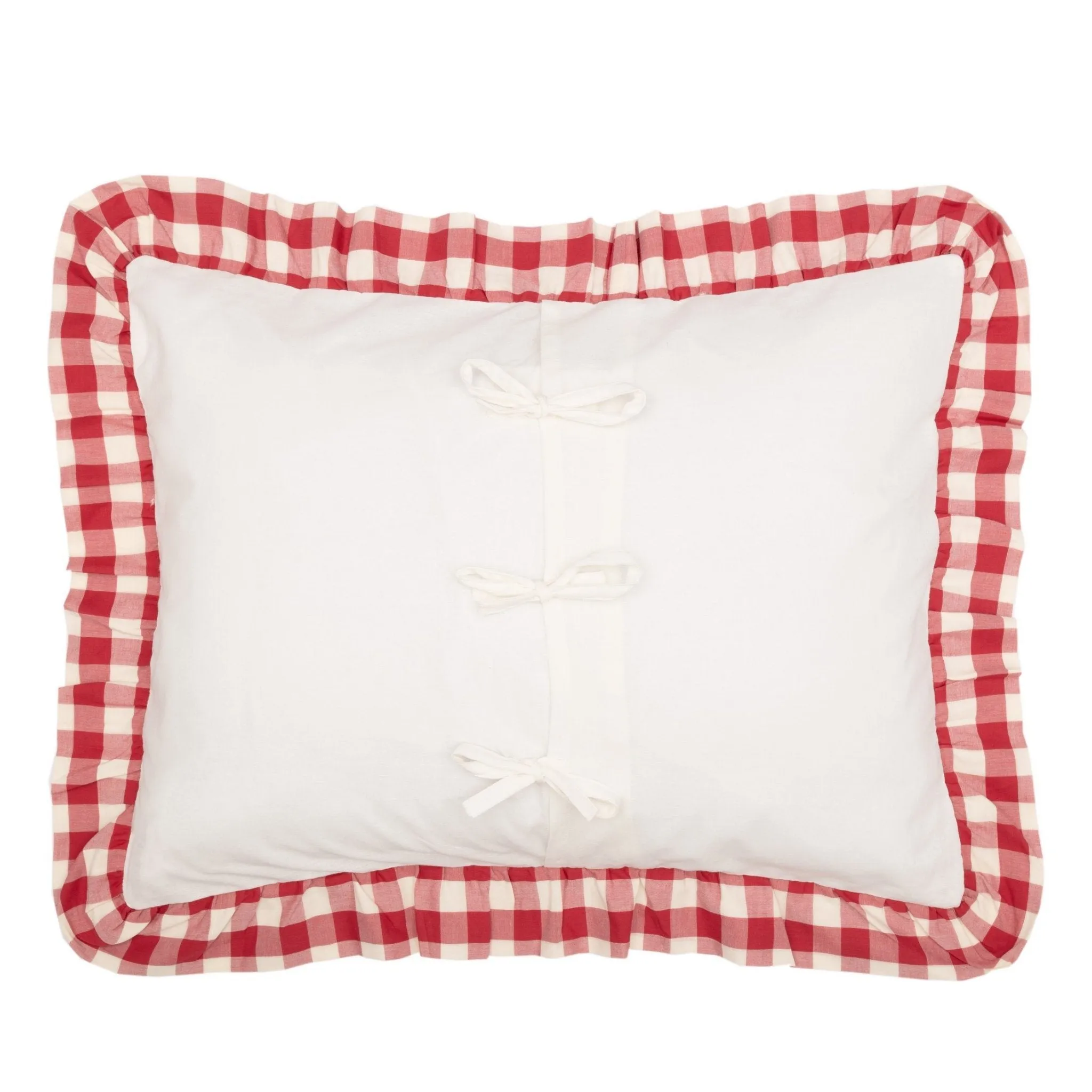 Annie Buffalo Check Red Ruffled Standard Sham 21x27"