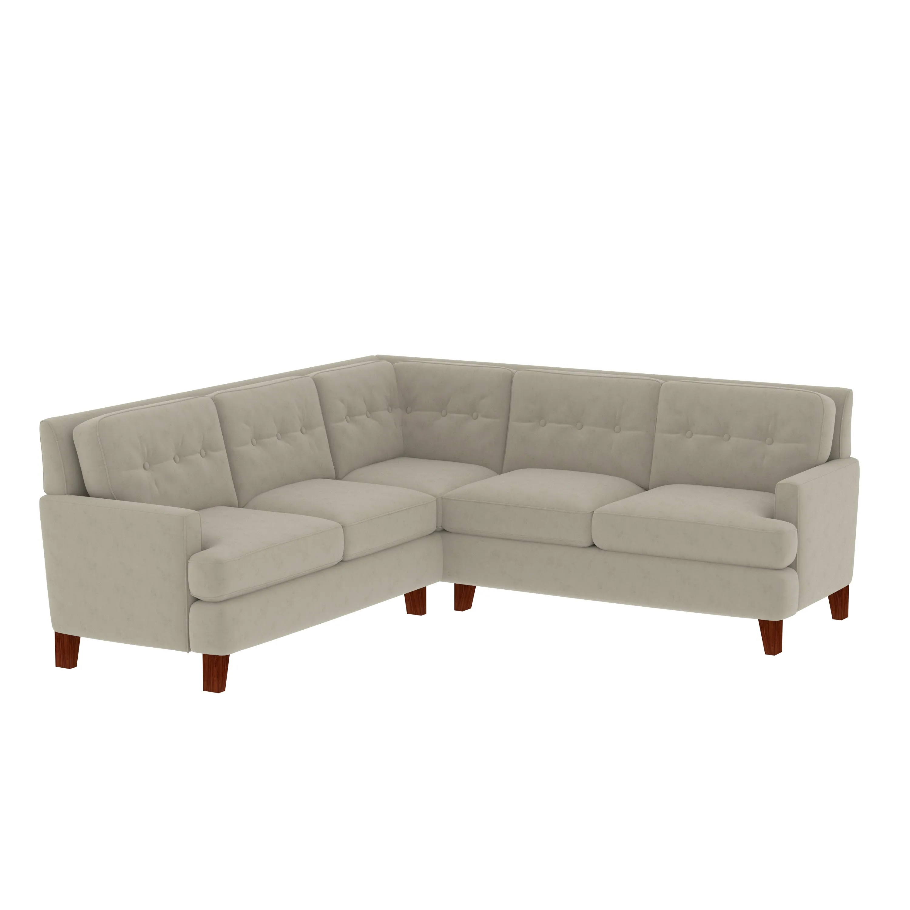 Antique Ivory Pastel Coloured with Premium Comfort L Shaped 4 Seater Sofa Set for Home