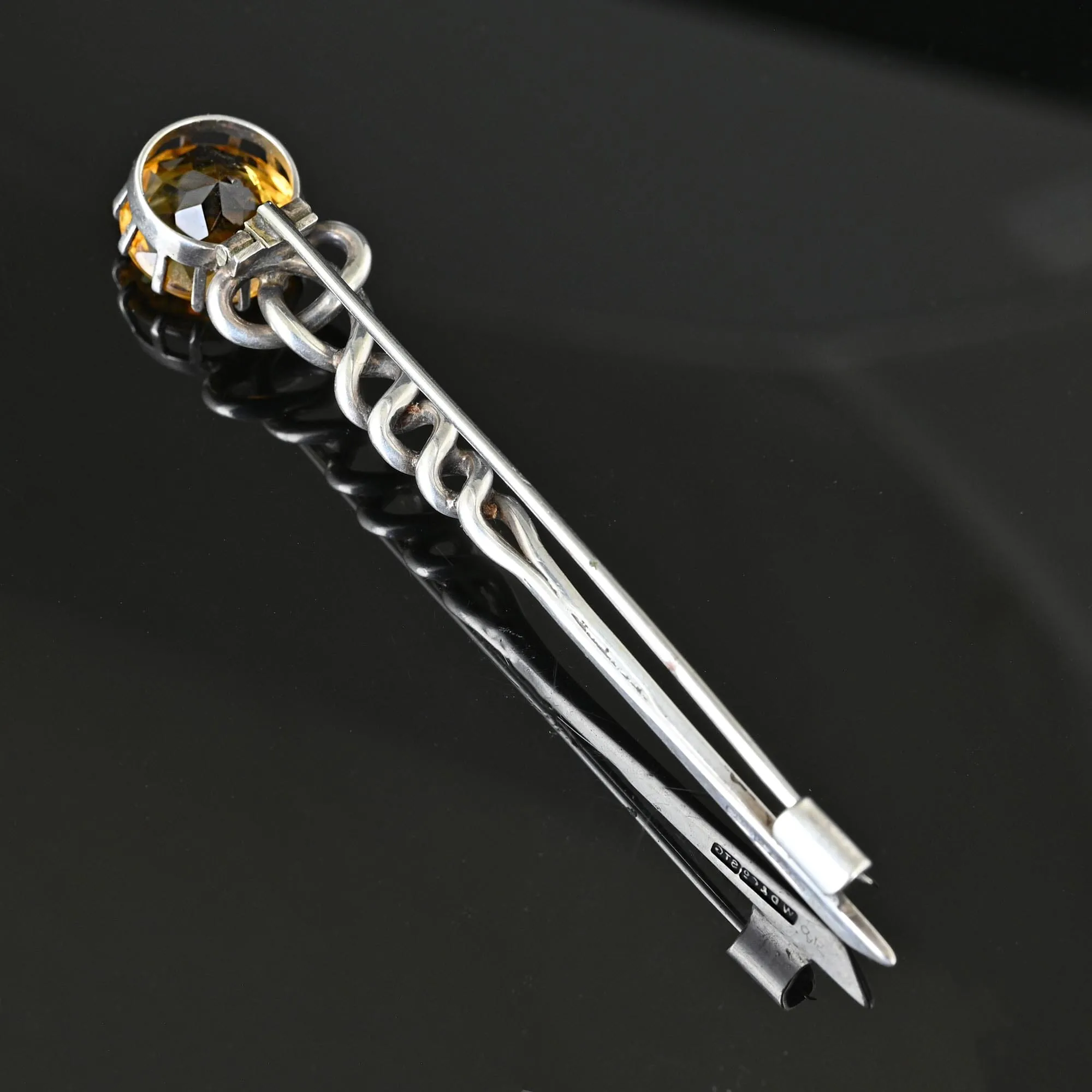 Antique Victorian Scottish Citrine Comet Kilt Brooch