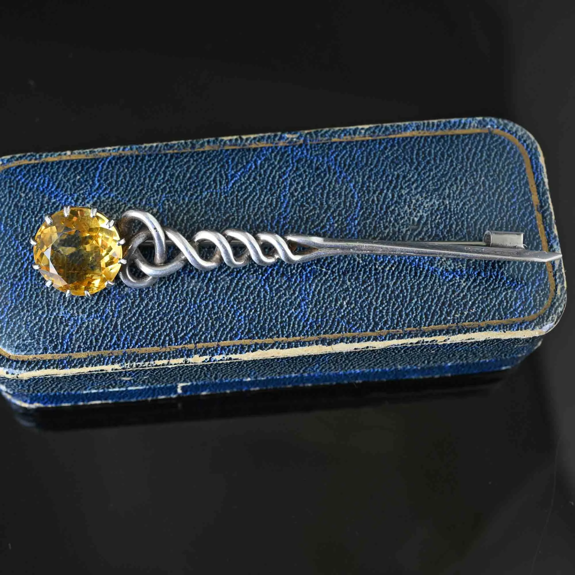 Antique Victorian Scottish Citrine Comet Kilt Brooch