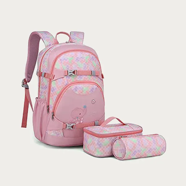 Backpack for Girls Embroidery School Bag with Lunch Box for Kids Teen