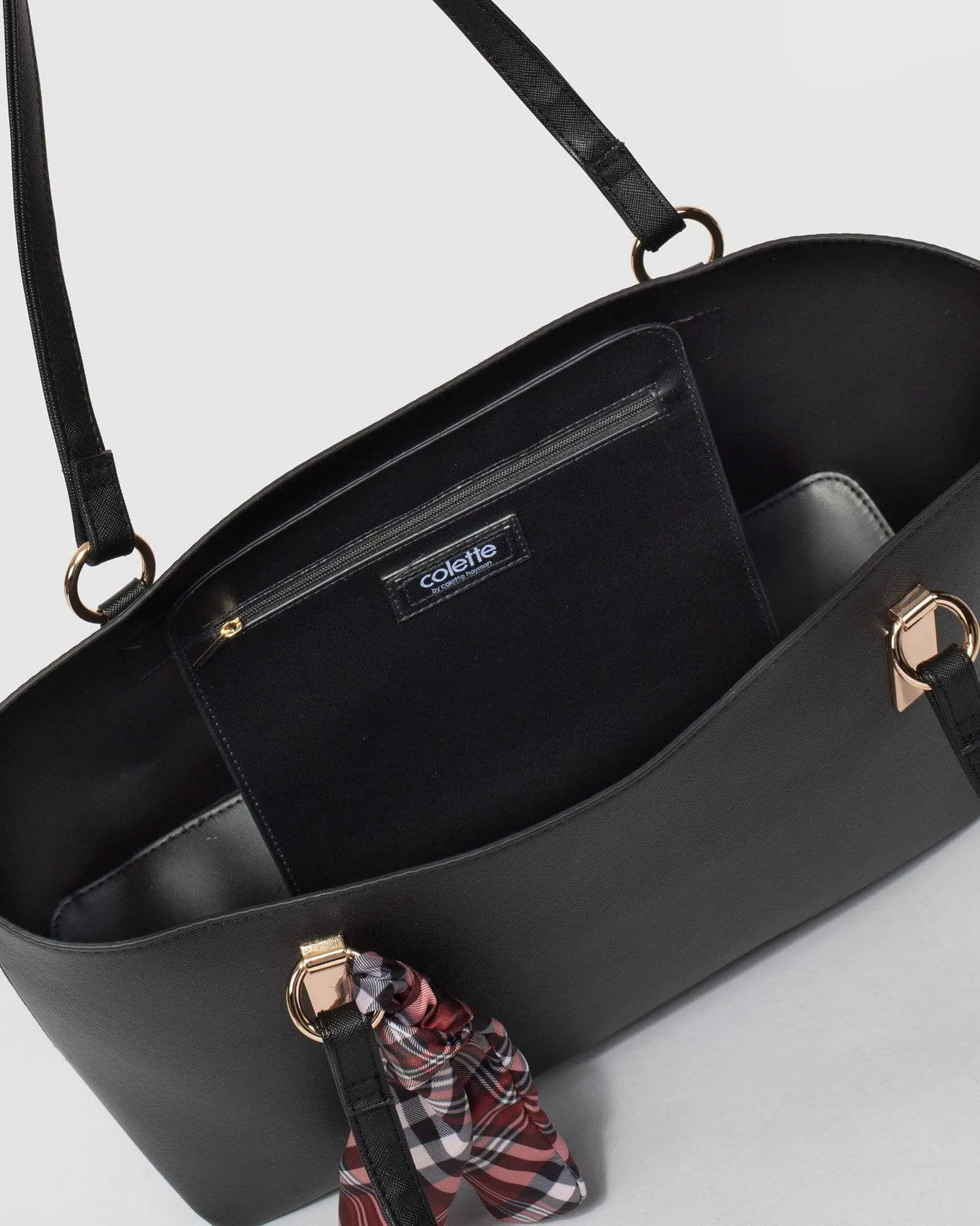 Black Angelina Scarf Tote Bag