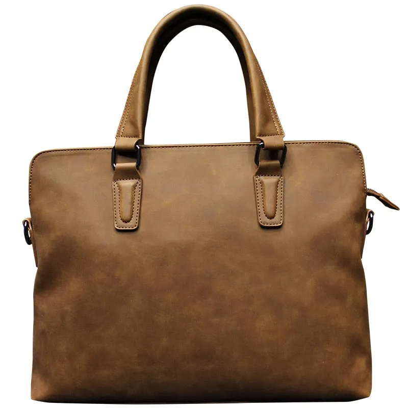 Brand Crazy horse pu leather men bags