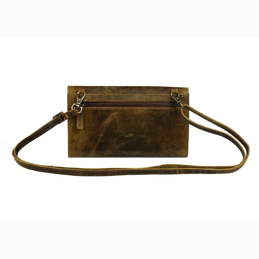 Brown Matte Wallet Crossbody