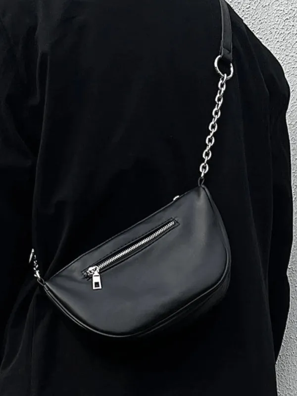 CHAIN LEATHER MESSENGER BAG LET3048