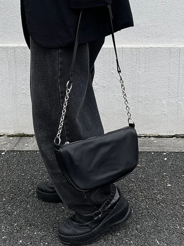 CHAIN LEATHER MESSENGER BAG LET3048