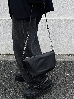 CHAIN LEATHER MESSENGER BAG LET3048