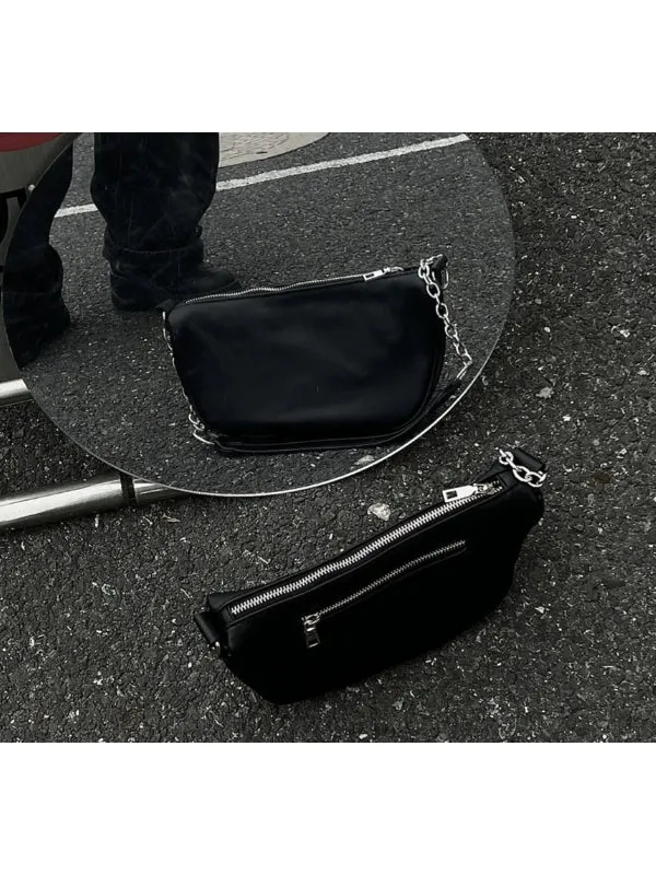 CHAIN LEATHER MESSENGER BAG LET3048