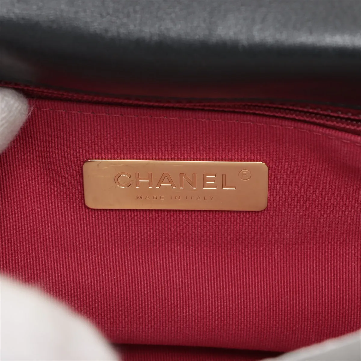 Chanel 19  Chain Shoulder Bag Black Gold  AS1160