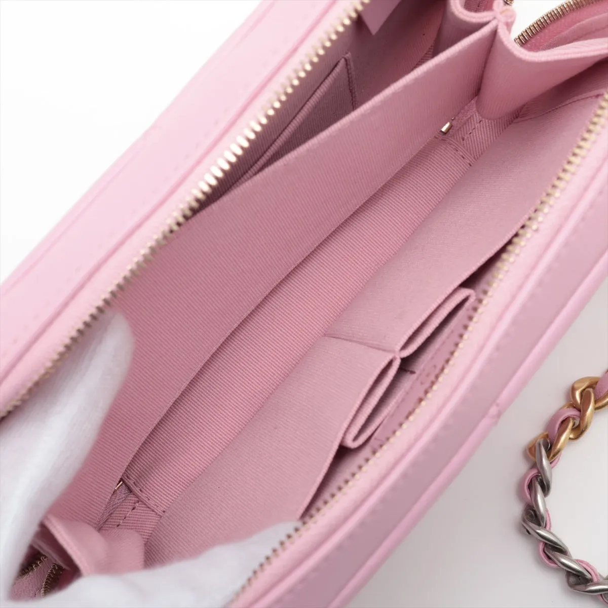 Chanel 19  Chain Shoulder Bag Pink G x Silver Gold  32nd Series AP2728