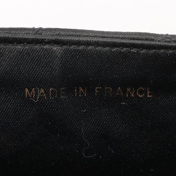 Chanel Around 1985???1990 Made Silk Satin Circle Turn-Lock Chain Bag Black