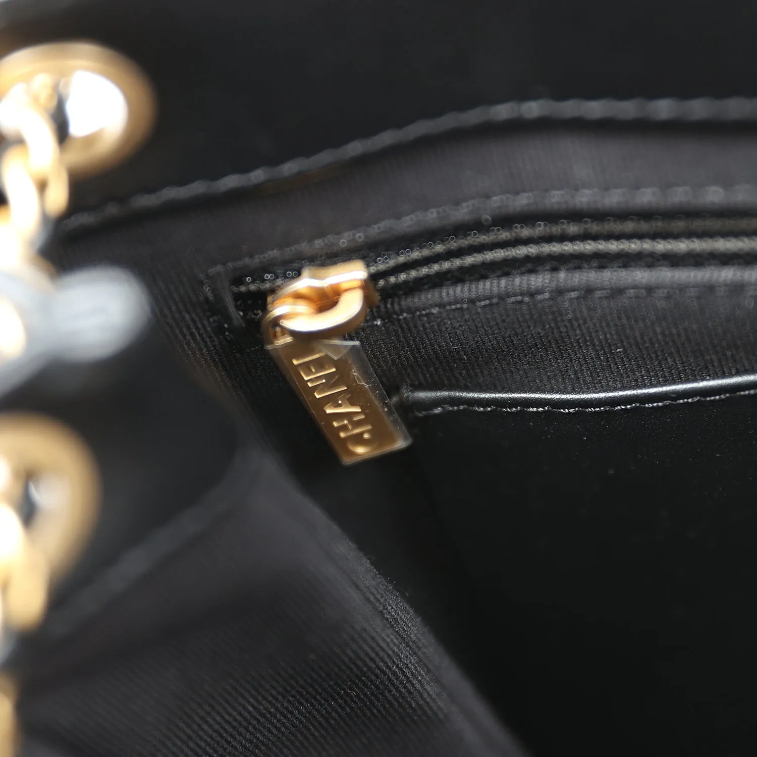Chanel CC Small Shoulder Bag Black Lambskin Antique Gold Hardware