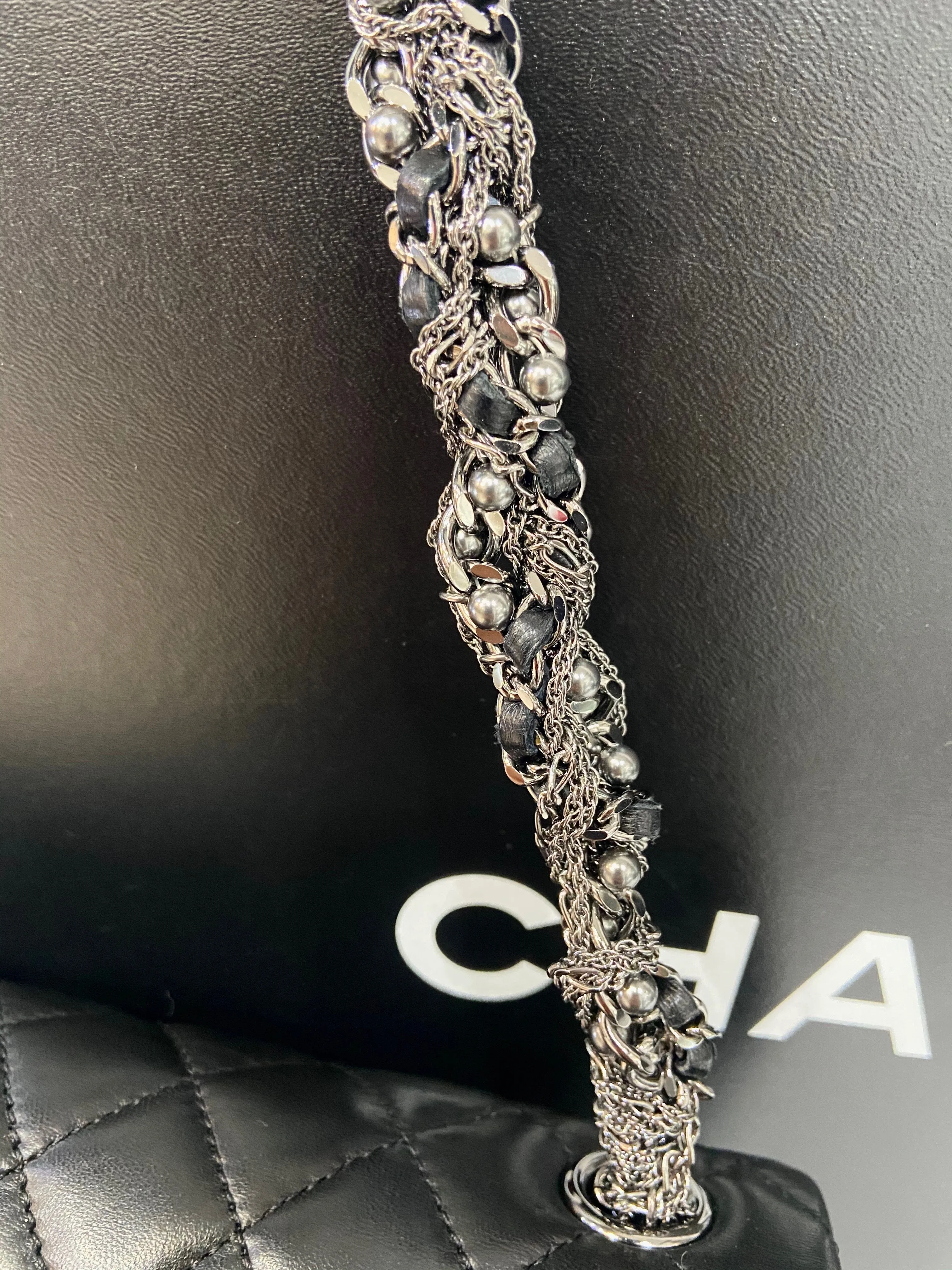CHANEL CC WESTMINSTER PEARL FLAP LAMBSKIN BAG