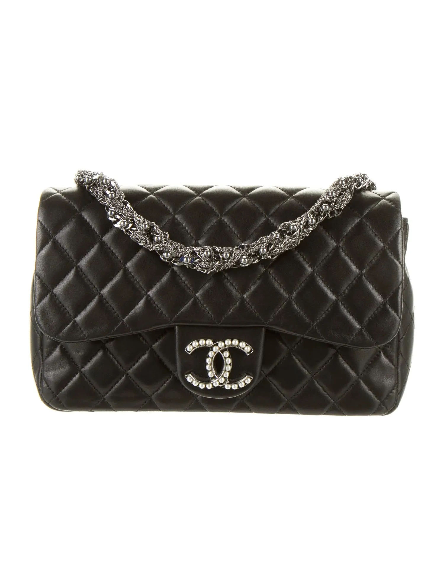 CHANEL CC WESTMINSTER PEARL FLAP LAMBSKIN BAG