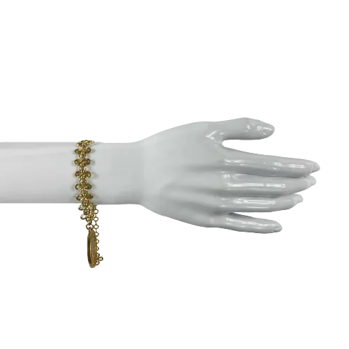CHANEL - Vintage 03P Side Portrait '5' Medallion Chain Gold '' Bracelet