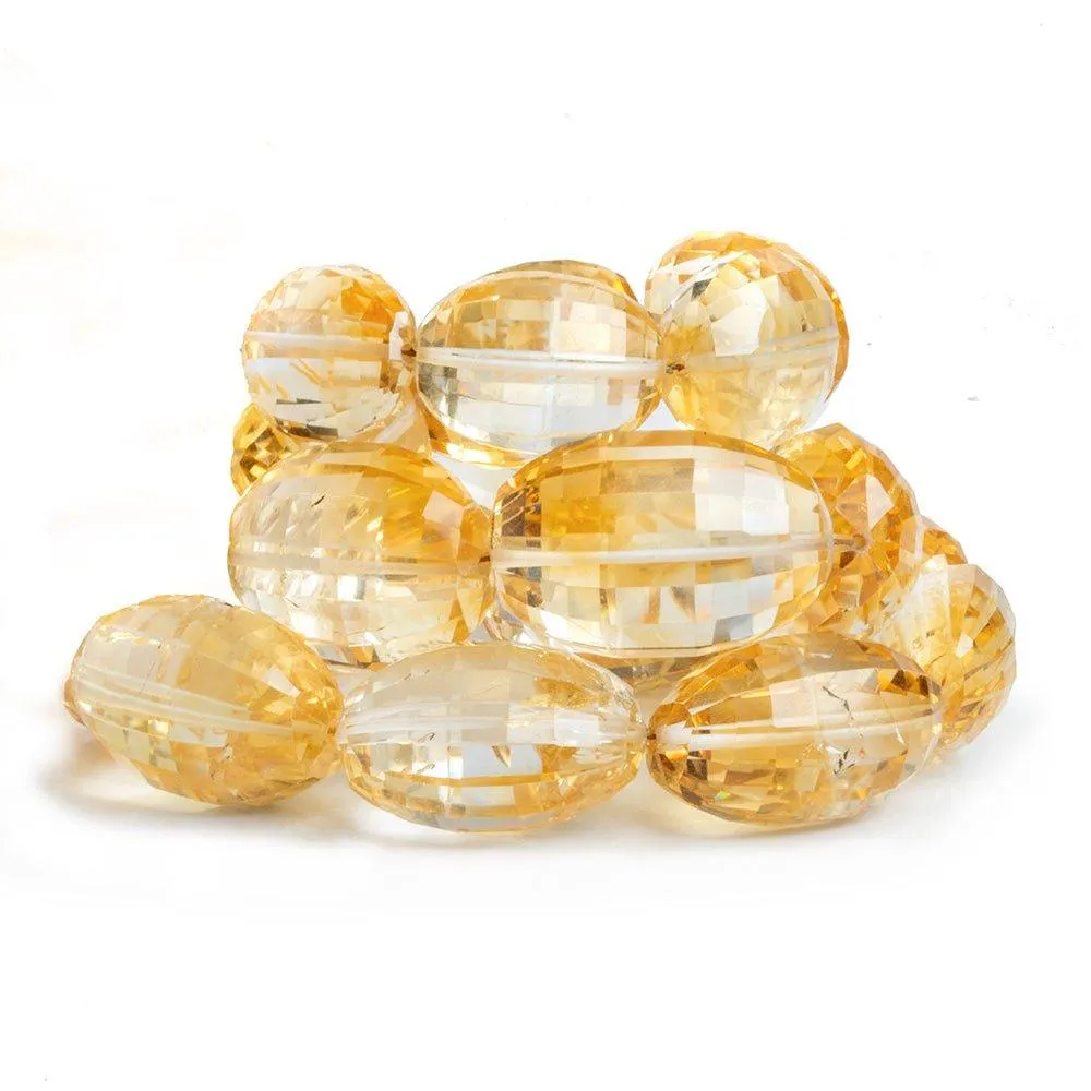 Citrine Straight Drilled Faceted Ovals 17 inch 21 pieces