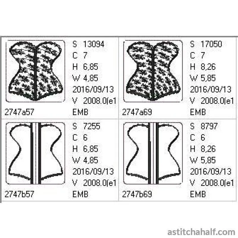 Corset Bag with ITH Zipper