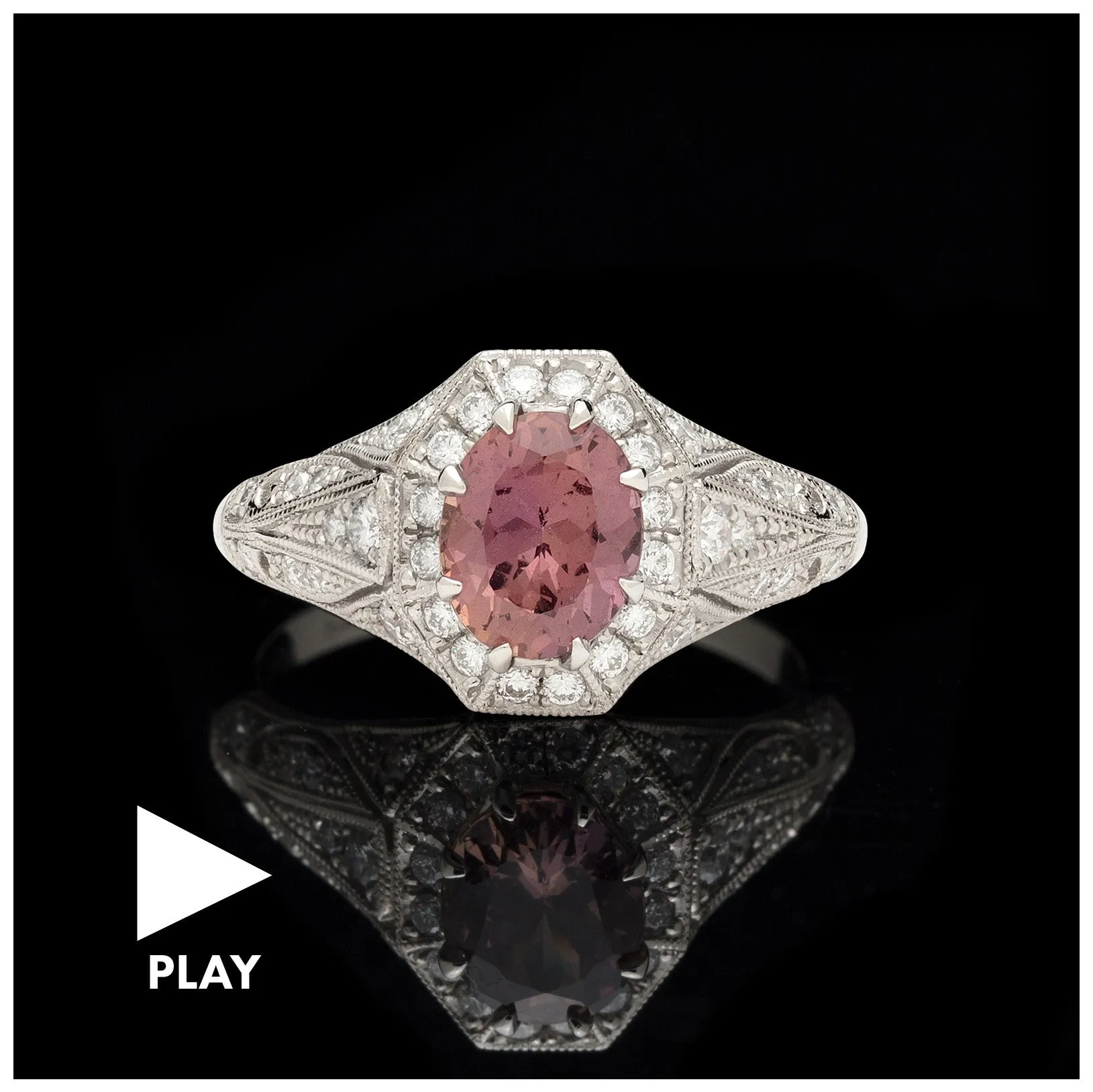 Custom Platinum Ring Featuring 1.40 carat GIA Unheated Sapphire