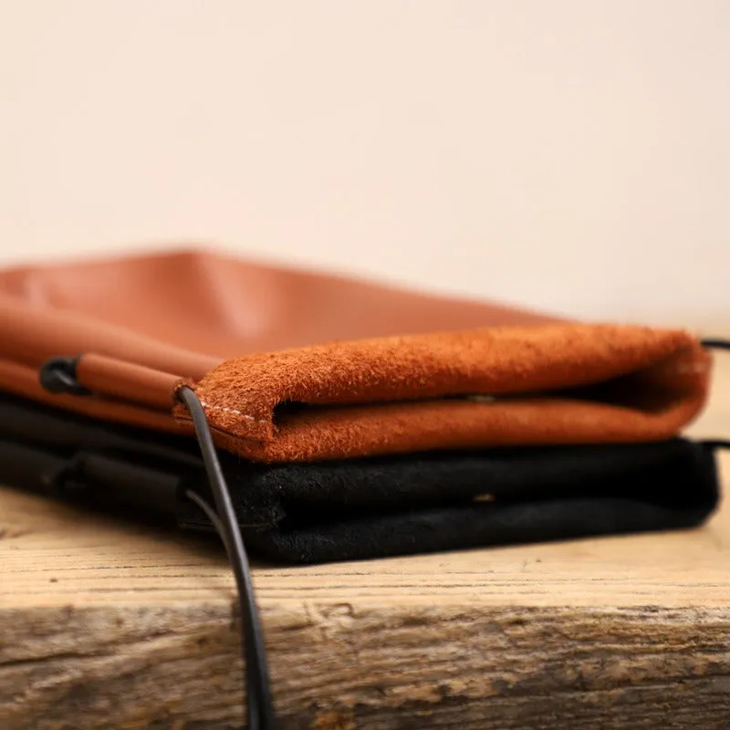 Cute Brown LEATHER Side Bag Phone WOMEN SHOULDER BAG Slim Phone Crossbody Pouch FOR WOMEN