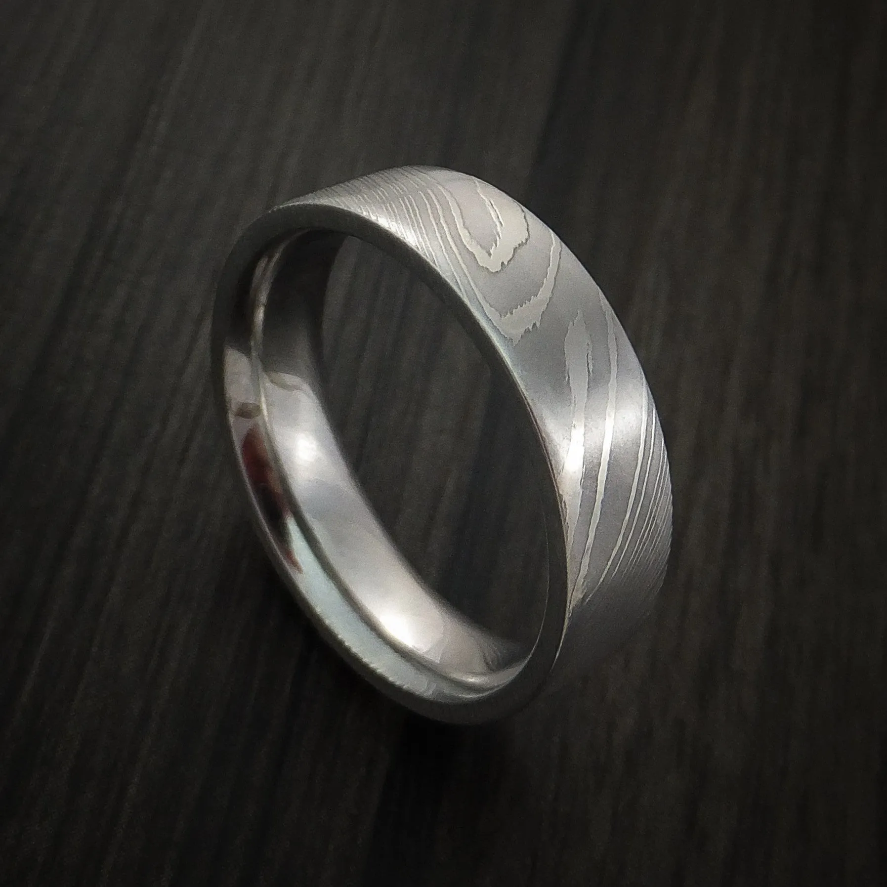 Damascus Steel Men's Ring Wedding Band Genuine Craftsmanship