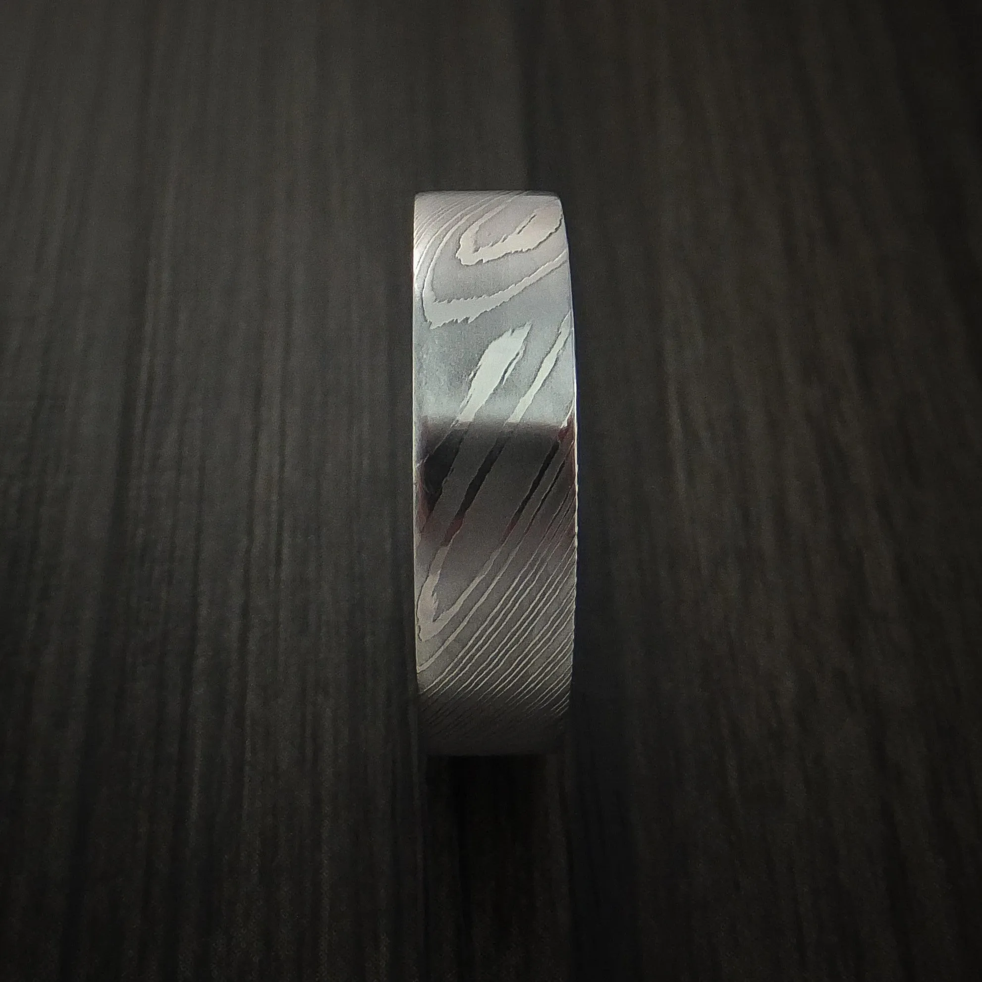 Damascus Steel Men's Ring Wedding Band Genuine Craftsmanship