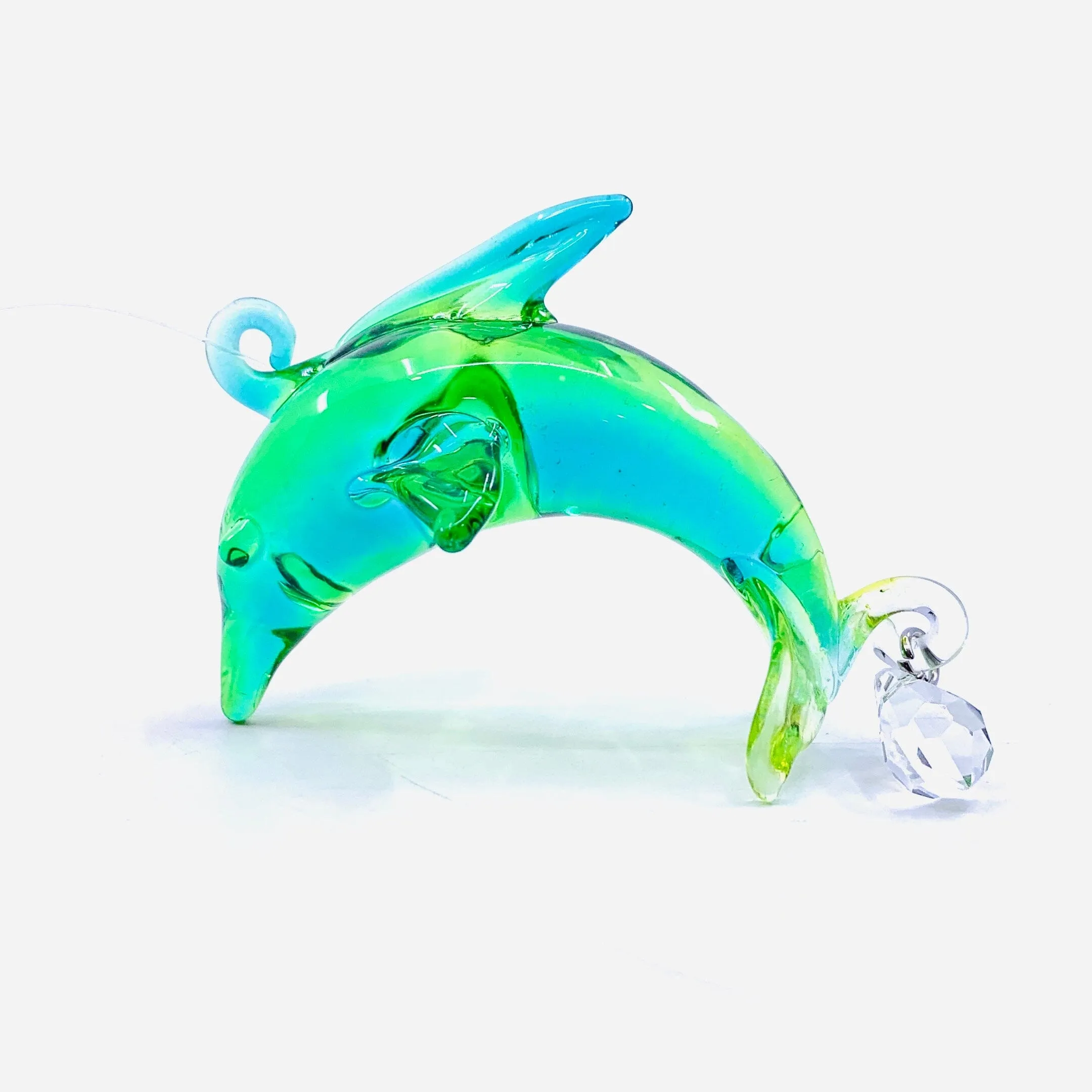 Dazzle Glass Dolphin, Teal 13