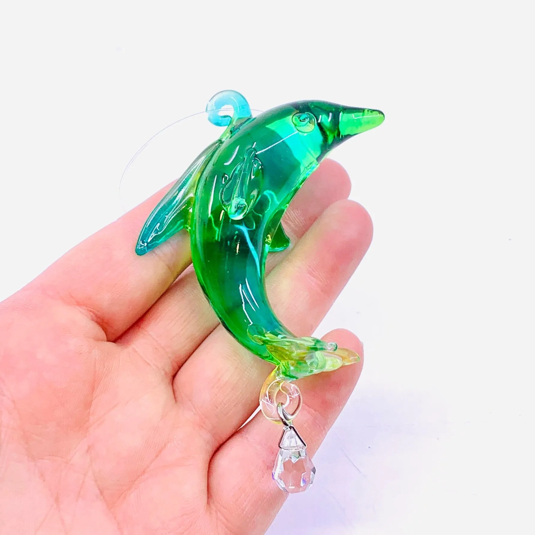 Dazzle Glass Dolphin, Teal 13