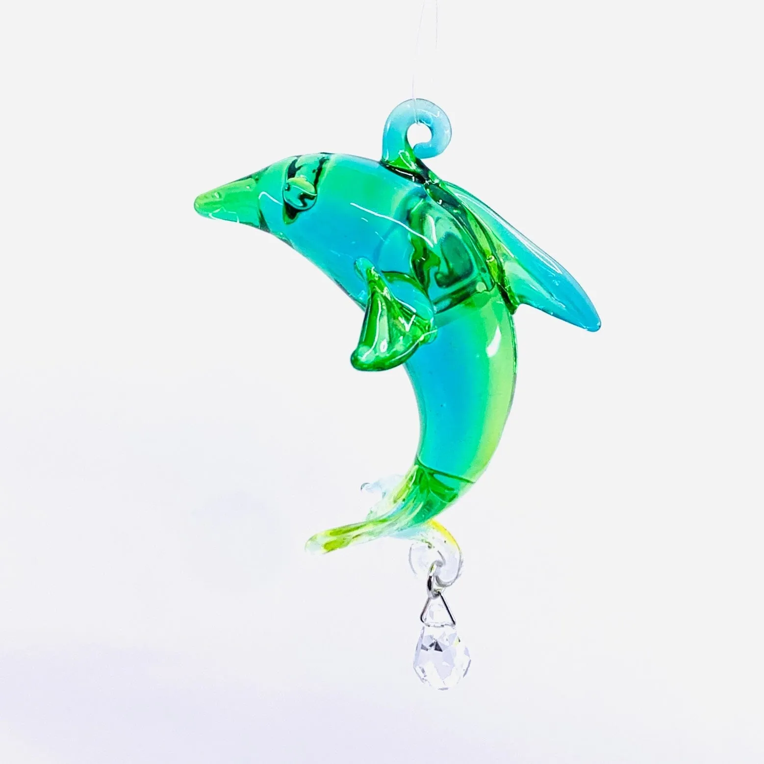 Dazzle Glass Dolphin, Teal 13