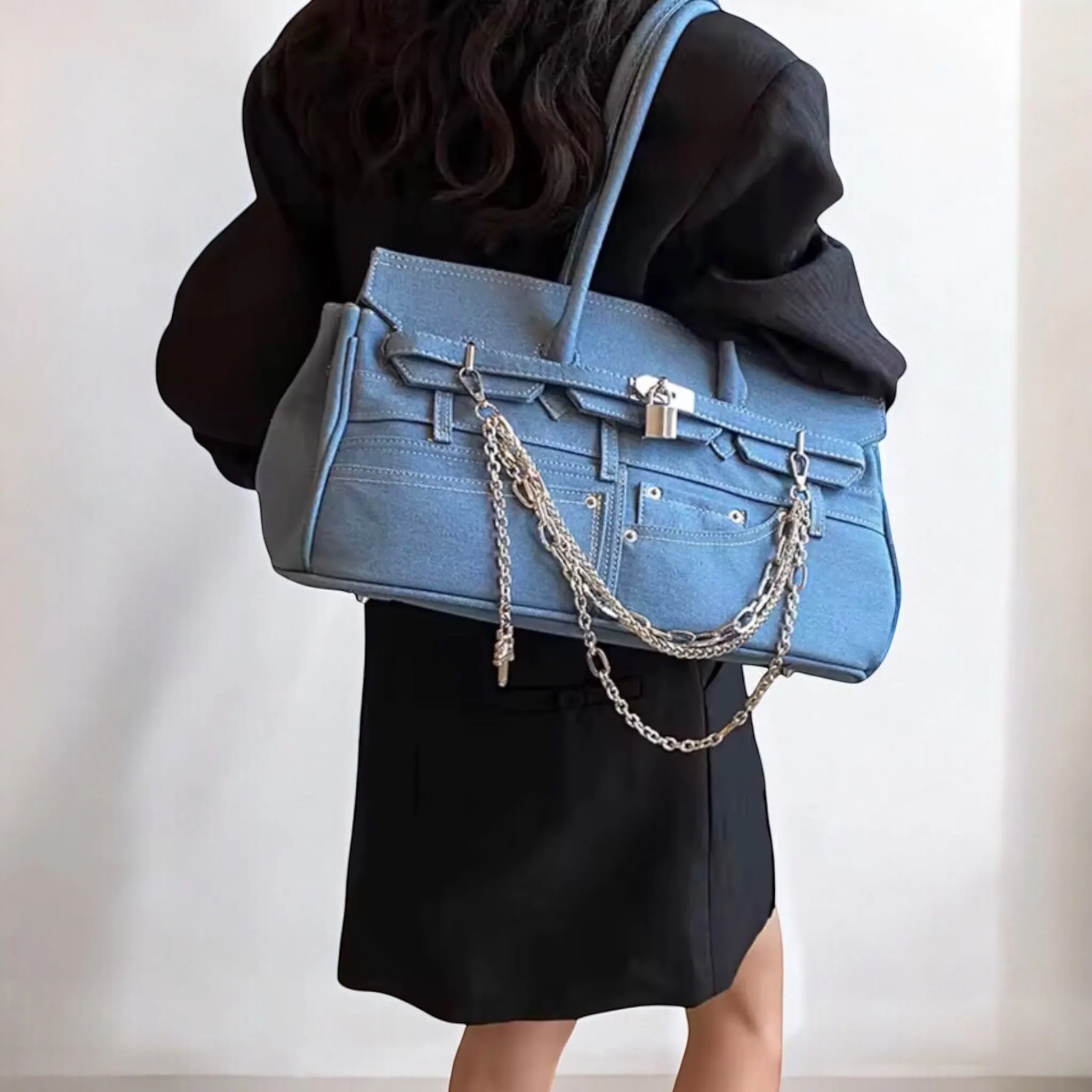 Denim Birkin Longer Handle - Limited Edition