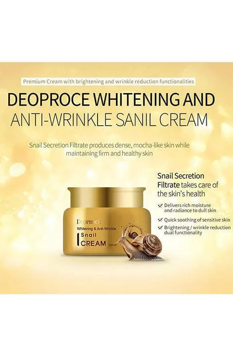[DEOPROCE] Whitening and Anti-Wrinkle Snail Cream (100mL/3.38fl.oz)
