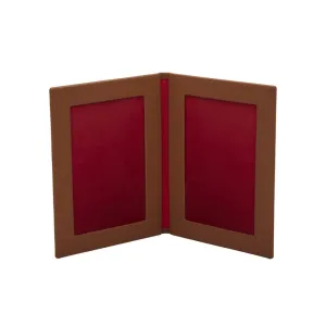 Double Leather Photo Frame 6x4 Inch - Tan