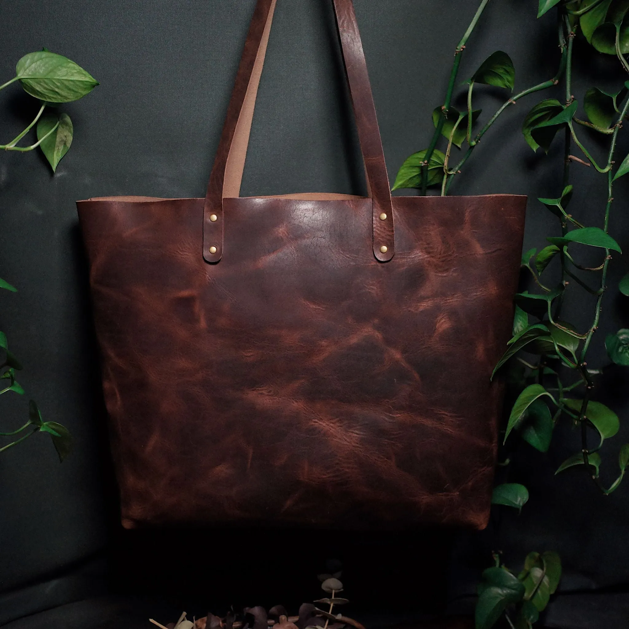 Dunham Leather Tote Bag – Dark Brown Edition